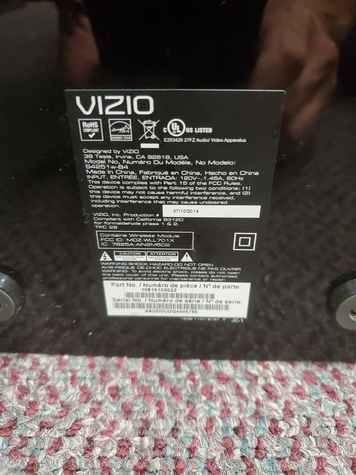 vizio 10615102022