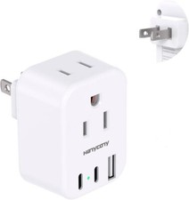 US to Japan Plug Adapter, Japan Power Travel Adpter with 2 Outlets 3 USB Ports 2