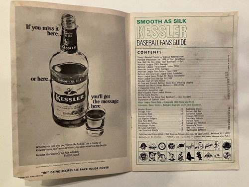Guía para fanáticos del béisbol Smooth As Silk Kessler 1966 - Imagen 3 de 5