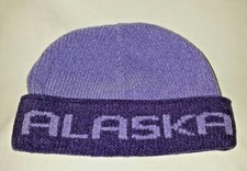 Nice Warm ALASKA Hat 2 tone Purple Acrylic Beanie Cap