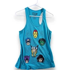 Marvel Avengers Tank Top Shirt Women's Size M Medium Teal Blue Racer Back Summer