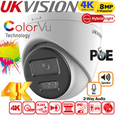 HIKVISION OEM 4K 8MP Hybrid ColorVu IR 2-way Audio Speaker PoE security Camera