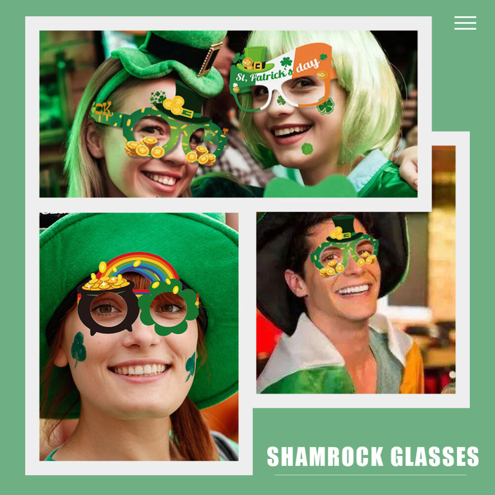 32 Pcs Irish Paper Glasses Shamrock Eyeglasses Festive Props Beer eBay