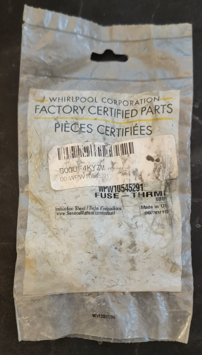 Whirlpool WPW10545291 OEM Oven Range Thermal Fuse Replacement Part-image