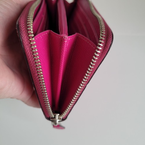 Coach Pink Leather Accordion Zipper Crossgrain Wallet Excellent See Description - Picture 9 of 21