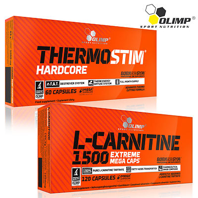 Thermo Stim Hardcore + L-Carnitine 60-180Caps Thermogenic Fat Burner Slimming