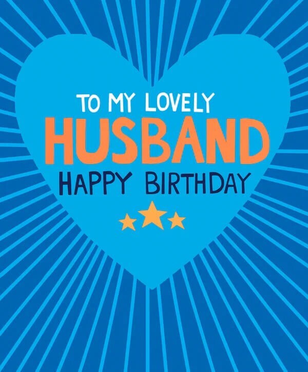 Husband Birthday Card Love Heart Lovely Hubby – Bright Neon Greeting Card