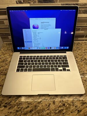 Apple MacBook Pro 15 i7 2.2Ghz 256GB SSD 16GB RAM Intel Iris PRO macOS Monterey