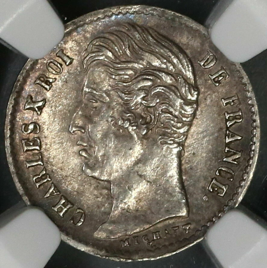 1829-B NGC AU 50 France Charles X Silver 1/4 Franc 32K Rouen Coin (210828704C) - Image 2 of 4