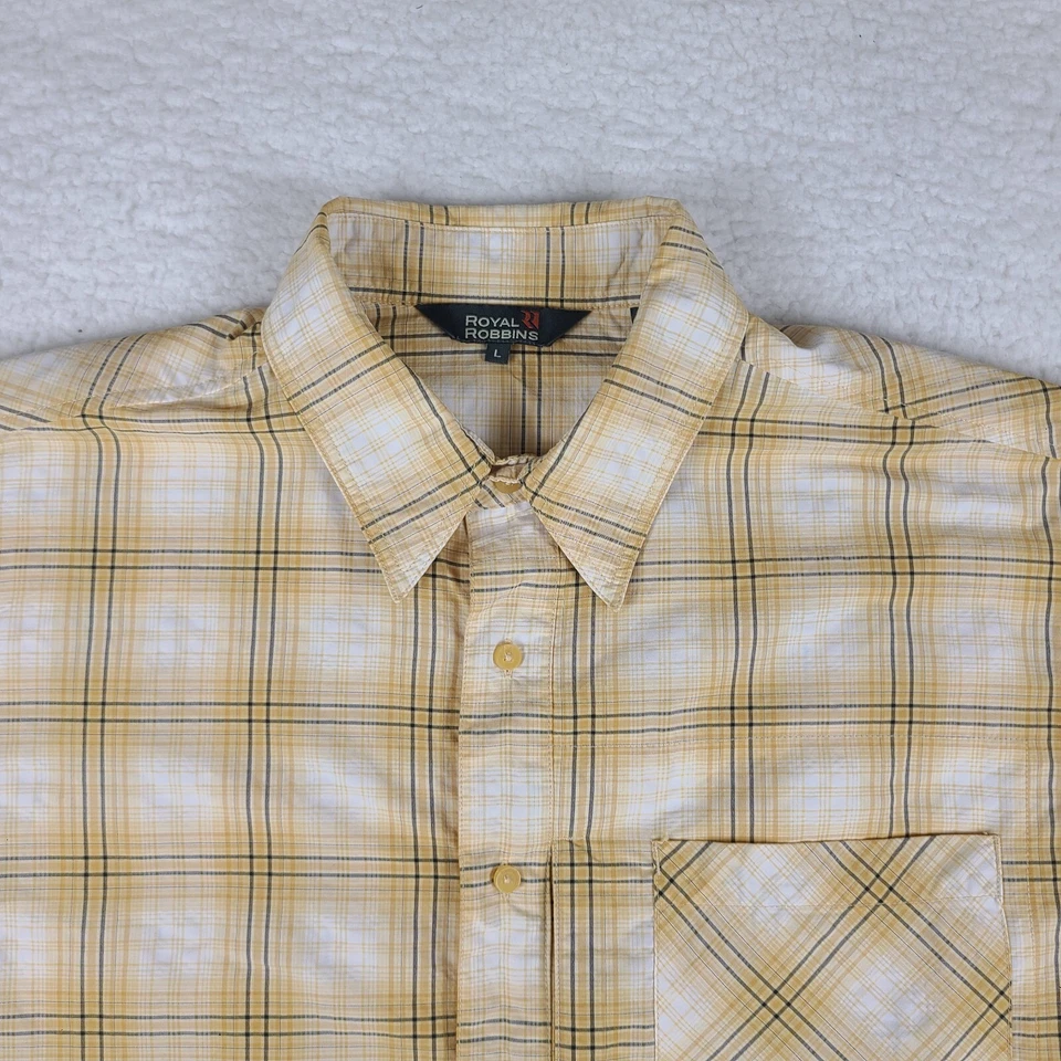 Royal Robbins Dress Shirt Mens Large Multi Color Plaid Outdoor Hiking Button Up - Image 2 of 4