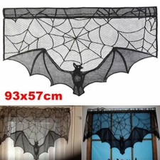 Black Lace Bat Halloween Props Party Scary Indoor Decorations Window Curtains