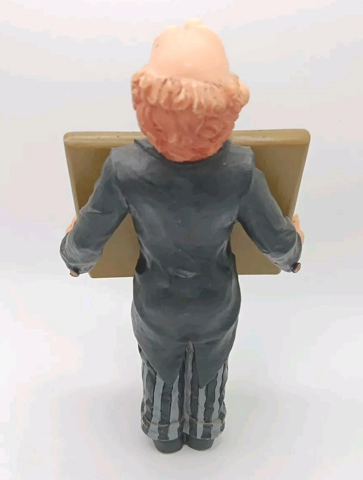 Estatuilla de mayordomo camarero de colección con letrero (u escribir) divertida decoración de cocina 9,5" Foto 3 de 4