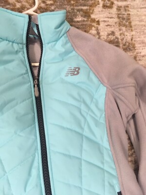 New Balance Women's Medium Full Zip Fleece Jacket Blue Gray RN