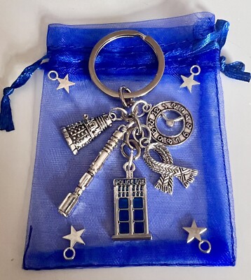 DOCTOR Dr WHO KEYCHAIN Gift TARDIS Police Box DALEK Sonic Screwdriver ...