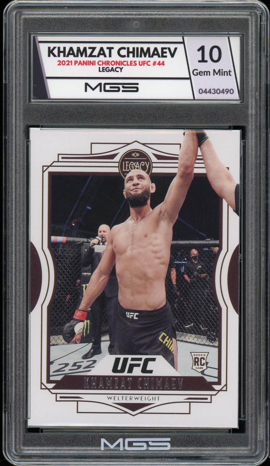 2021 Panini Chronicles UFC #44 Khamzat Chimaev ROOKIE RC MGS GRADED 10 Gem Mint 
