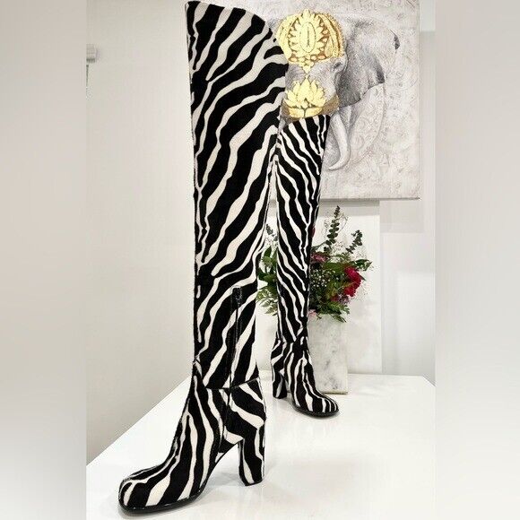 BOTTEGA VENETA Zebra-Print Fur Over-The-Knee Boots | eBay BOTTEGA VENETA Zebra-Print Fur Over-The-Knee Boots | eBay