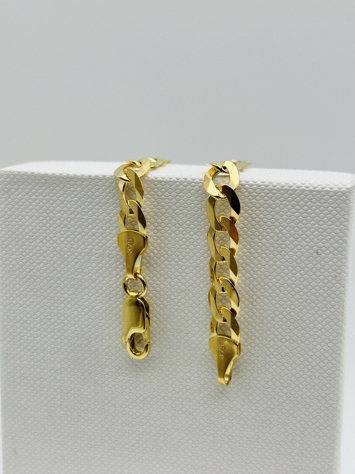 Solid 9ct Gold Mens 5.5mm Curb Link Chain Heavy Necklace 20 Inch New eBay