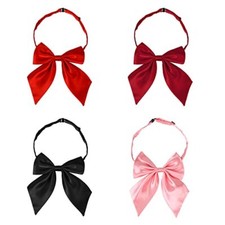  4-Pack Girls JK Uniform Bow Ties Adjustable Bowtie Large Ribbon Multicolor 1