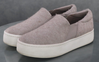 Vince Warren $250 Women's Platform Loafers Shoes Size EU 36.5 US 6.5 Wool Beige