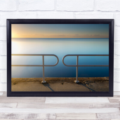 Brighton Barrier hellblau schöner Wandkunstdruck Meer Sonnenuntergang