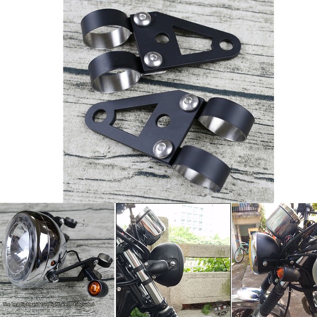 2Pcs Motorcycle Dirt Bike 41mm Fork Headlight Turn Signal Light Mount