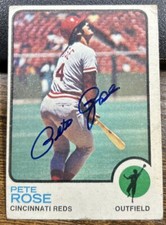 Pete Rose 1973 Topps Auto Cincinnati Reds #130 MLB Hit King