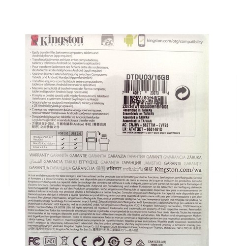 PEN DRIVE 16GB KINGSTON USB MICRODUO 3.0 DTDUO/16GB USB 3.0 NERO - Foto 5 di 6