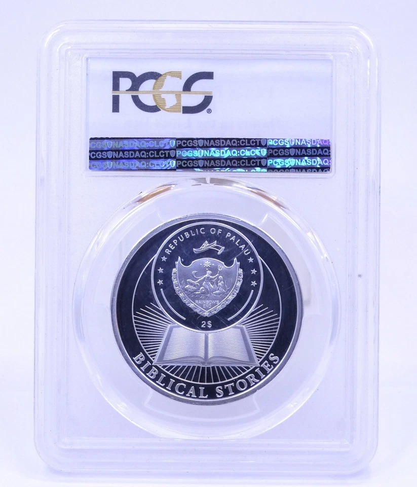 2017 DANIEL IN THE LIONS DEN Palau $2 PCGS PR70DCAM 1/2 oz 999 Silver FDOI - Image 3 of 4