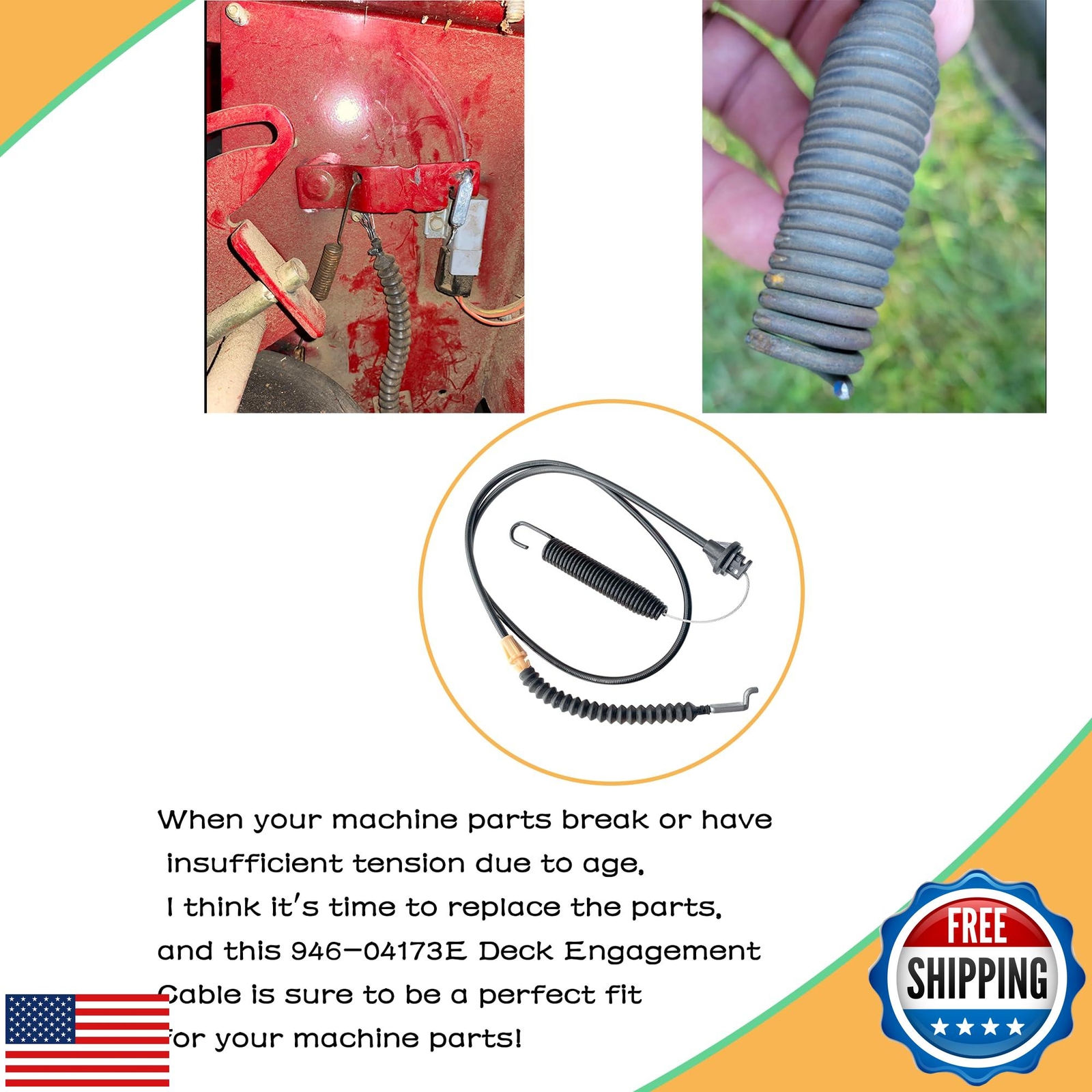 PELIF 946-04173E Deck Engagement Cable Fits MTD Troy-Bilt Lawn Mower Replaces