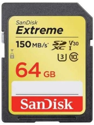 SanDisk Extreme Plus SDXC UHS-I Card 64gb speed up to 150MB/s 4K- New in Package