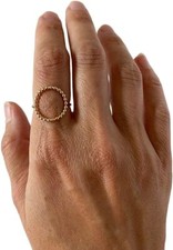 PLAIN BEADED CIRCLE BAND 925 STERLING SILVER STACKABLE CHRISTMAS TINY WOMEN RING