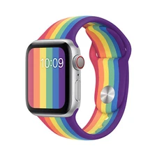 Rainbow Silicone Band Wrist Strap For Apple Watch 11 10 9 8 7 5 6 4 Ultra 3 2 1