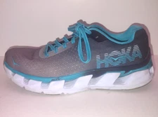 Hoka One One Fly Elevon Womens Size 7.5 Grey Teal Blue Running Training Shoes