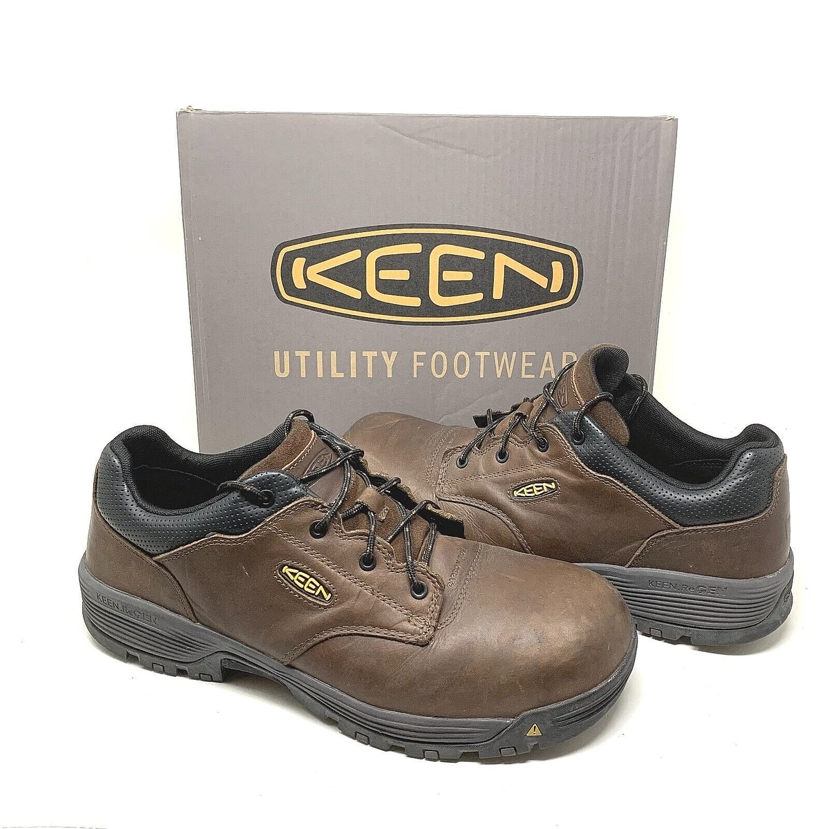 Keen Chicago Oxford Men s Sz 15 EE Wide Width Carbon Fiber Toe Tobacco Leather