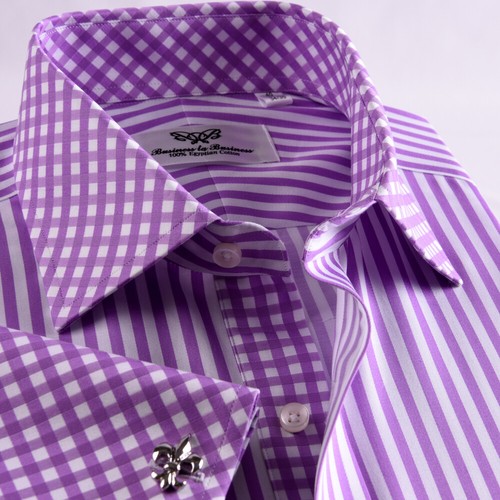 Purple Stripe Formal Business Dress 