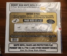 Pioneer Memory Scrapbooks Refill 12x12 white 10 pages 5 sheets RMW-5 Acid Free