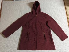 Classic Elements Outerwear Women Sz16-18w Redpolyesterblend Zipup Hoodedjacket23