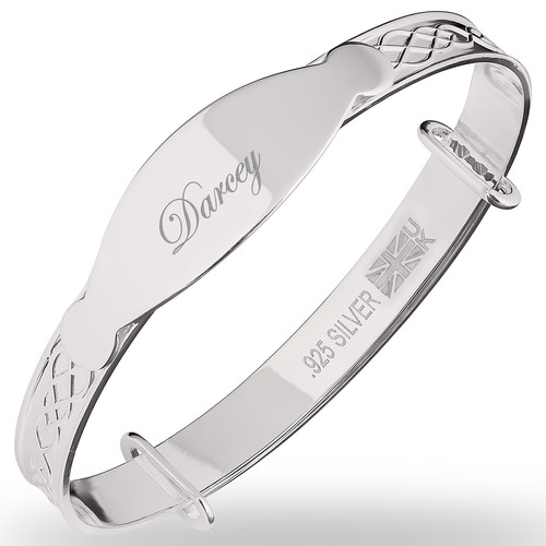 Personalisiertes 925 echtes Silber Neugeborenes Baby Taufe Armband UK Geschenkarmreif - Bild 9 von 19