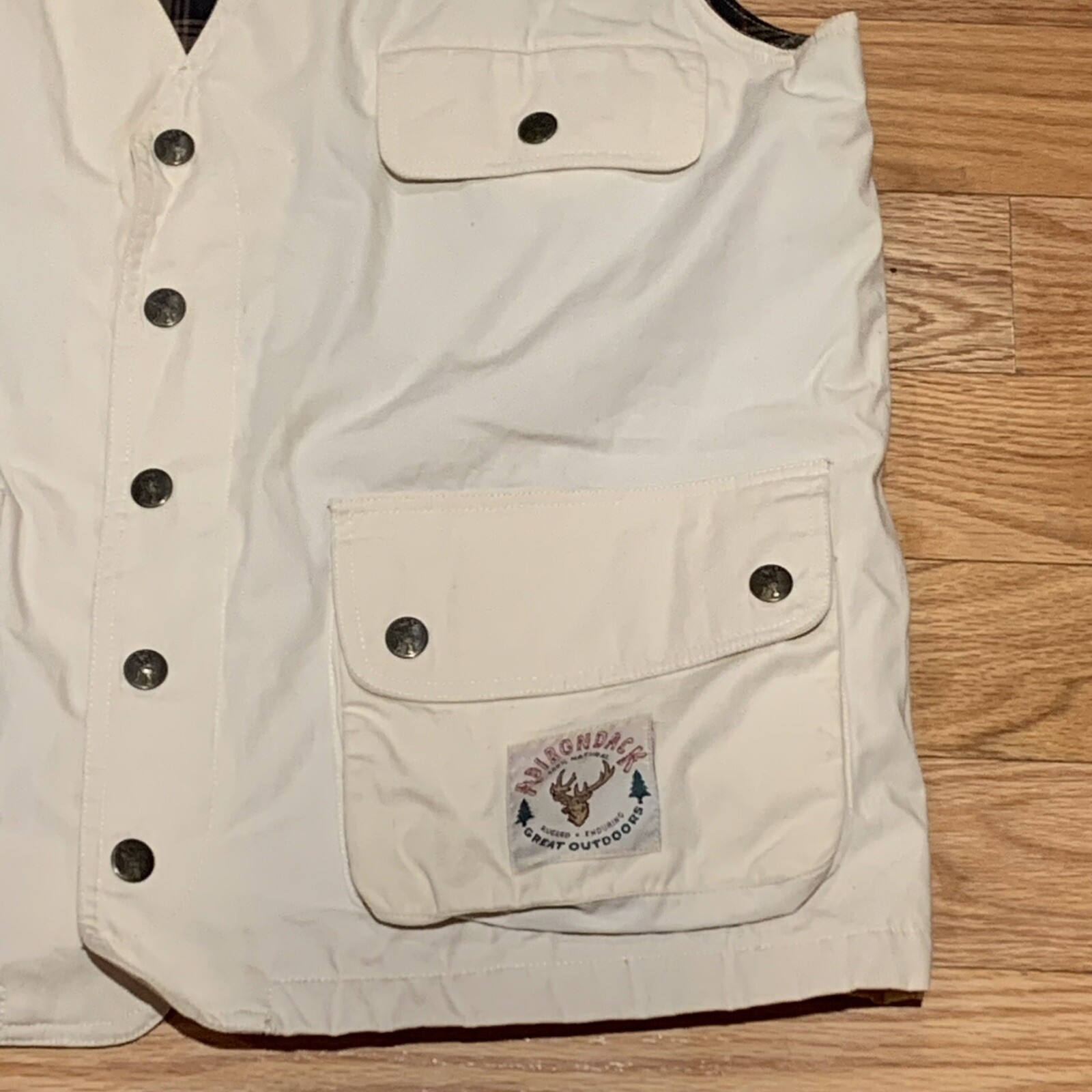 FILA Gilet Adirondack by Saville Row da uomo L foderato in flanella frontale a scatto vintage