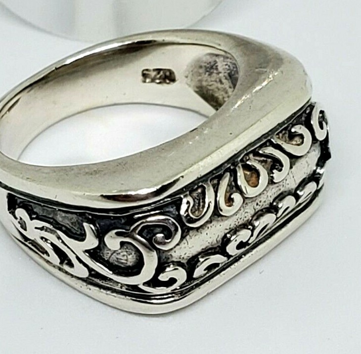 VTG Rectangle Front Delicate Scroll Work Statemen… - image 11