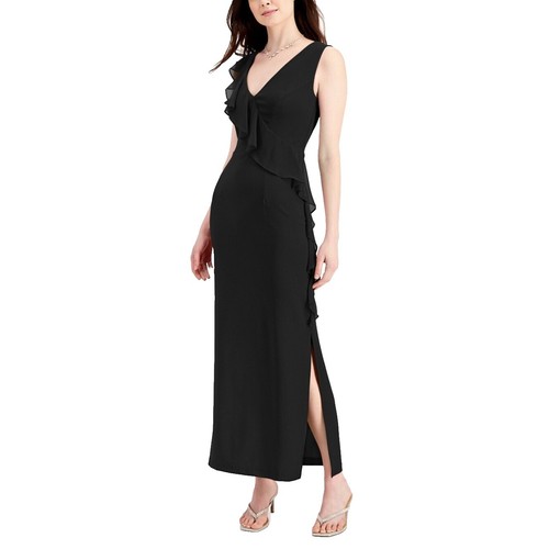 chinese dress ladies Connected Apparel Scoop Neck Sleeveless Multi Print String Tie Back Fit & Flare Rayon Dress Mauve / 6