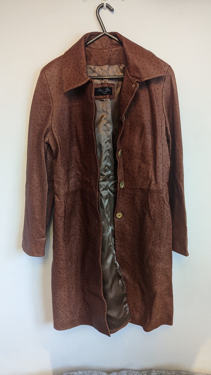 Sam Rone Oscar d Or Brown Leather Spotted Coat UK