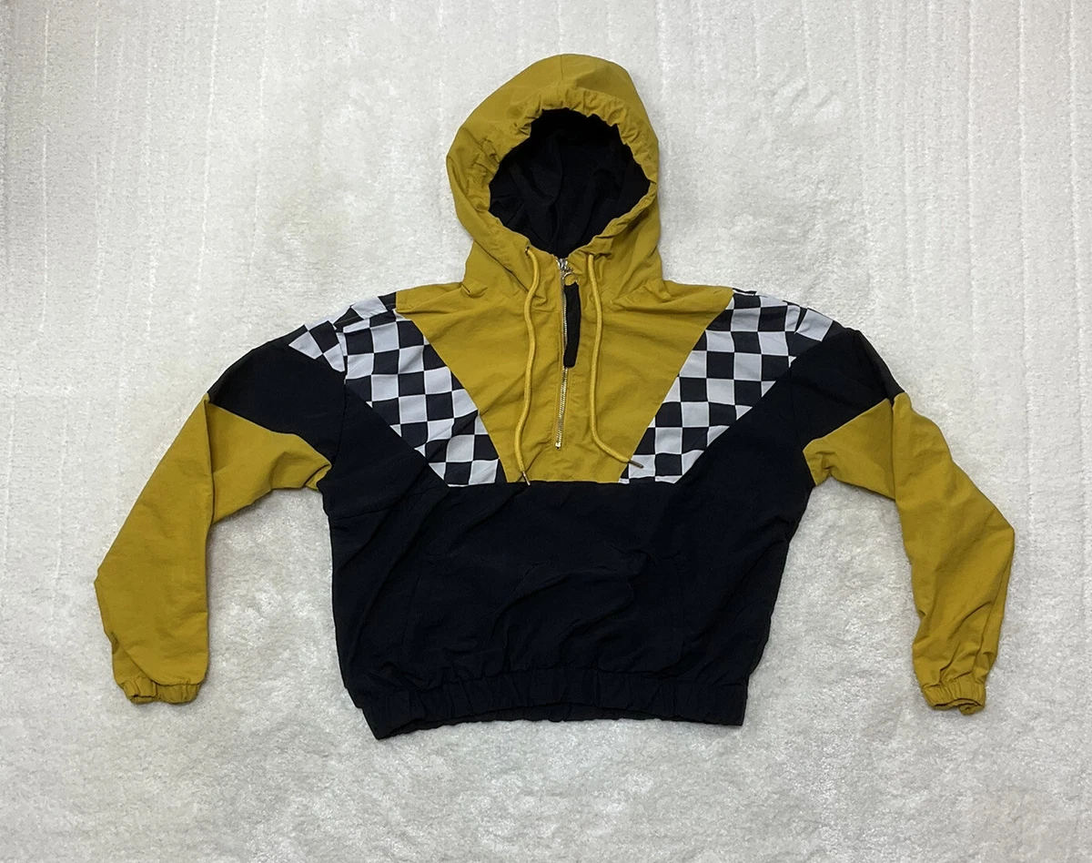Cropped checkered cheap hoodie