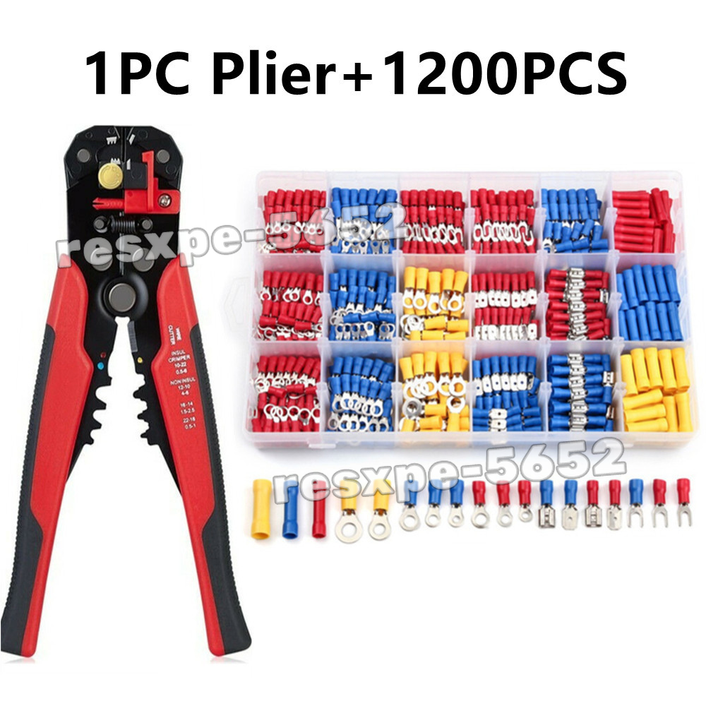 Gl Terminals Set 1200Pcs Assorted Insulated Electrical Wire Terminals Crimp Connectors ...