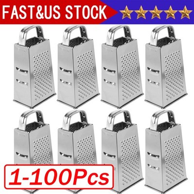 Kitchen Stainless Steel 4-Sided Box Food Grater Vegetable Cheese Slicer Shredder