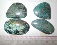 Turquoise Stone Flat Free Form Cabochon 188 Carat 4 pieces 37.6 gram
