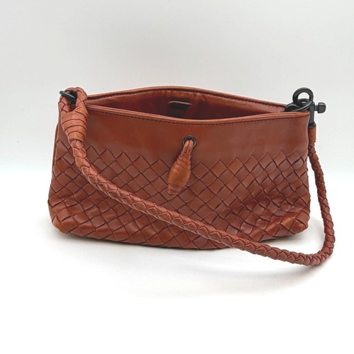 Bottega Veneta Intrecciato Leather Shoulder Bag Brown Braided Strap