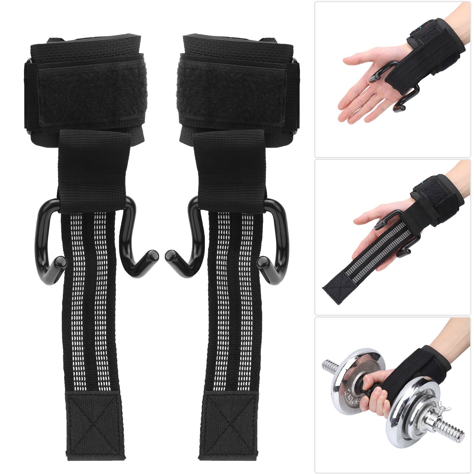 HOT 1 Pair Fitness Training Weightlifting Wrist Guard With PowerAssisted Hook Ex
