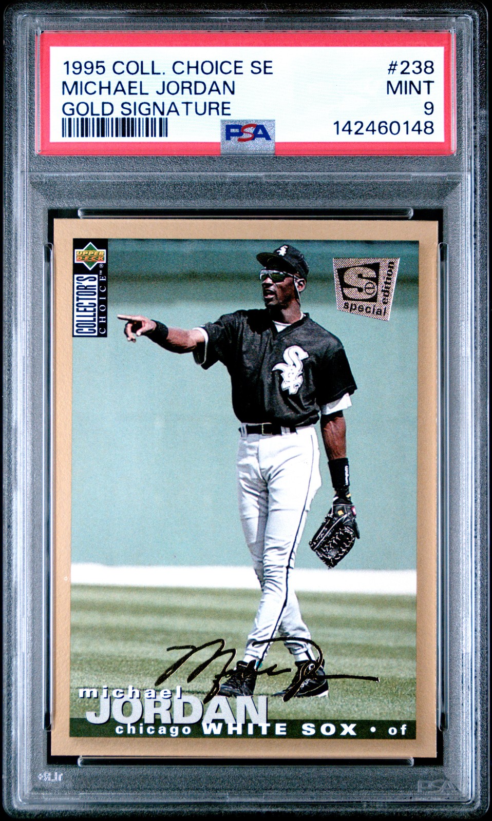 1995 COLLECTOR'S CHOICE SE GOLD SIGNATURE #238 MICHAEL JORDAN PSA 9
