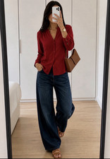 ADAGIO Collection Damen Bluse Gr. 42 Rot Lang...